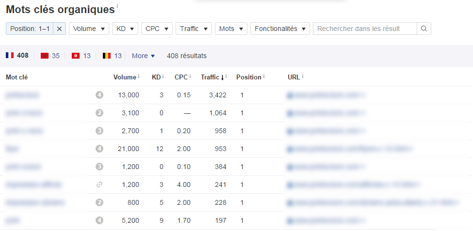 Les résultats SEO de l'agence